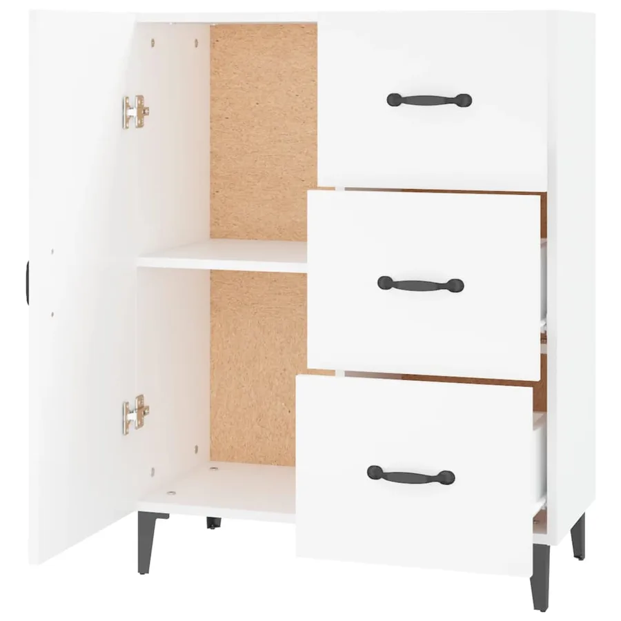 Buffet blanc 69,5x34x90 cm bois d'ingénierie - 7