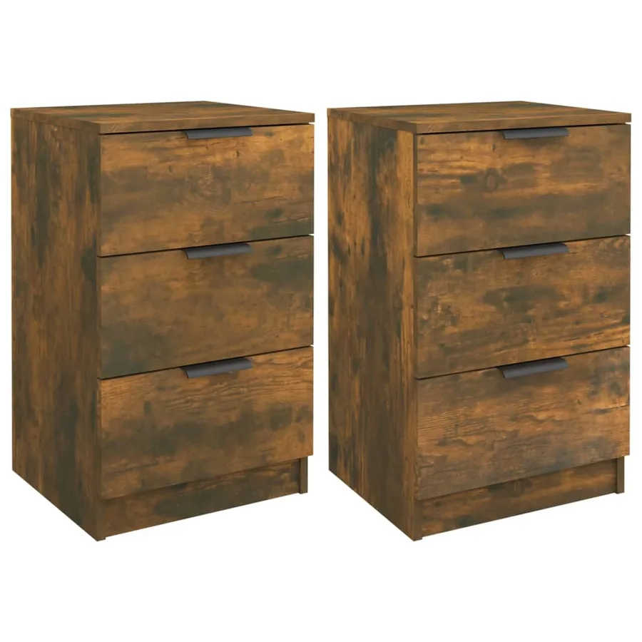 Tables de chevet 2 pcs Chêne fumé 40x36x65 cm - 2