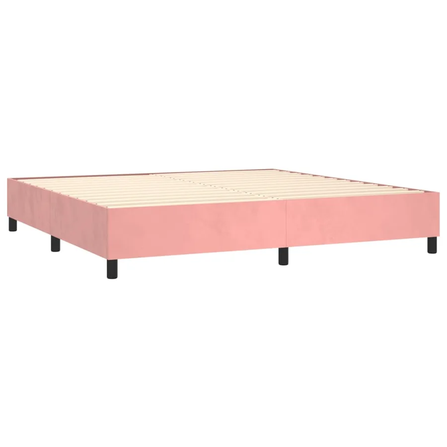 Sommier à lattes de lit avec matelas Rose 200x200 cm Velours - 4