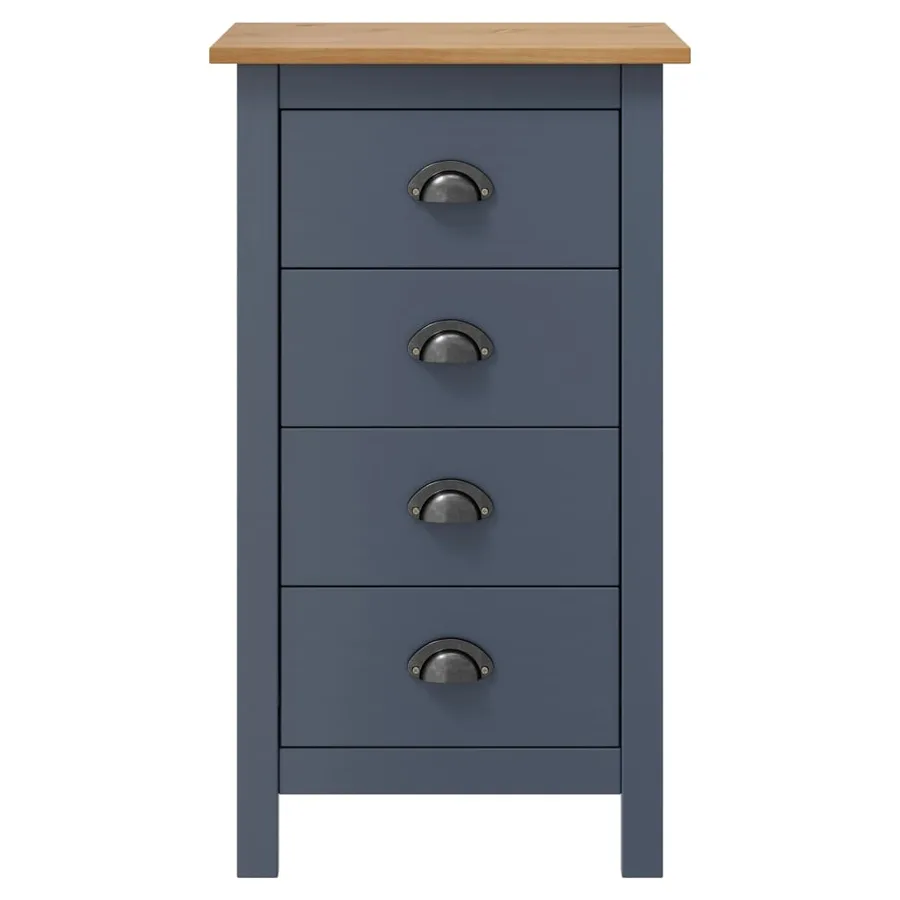 Buffet Hill Gris 46x35x80 cm Bois de pin solide - 2
