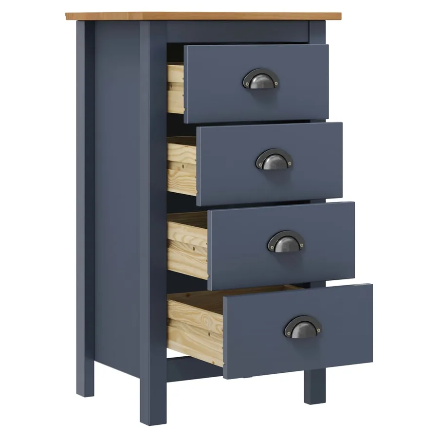 Buffet Hill Gris 46x35x80 cm Bois de pin solide - 3