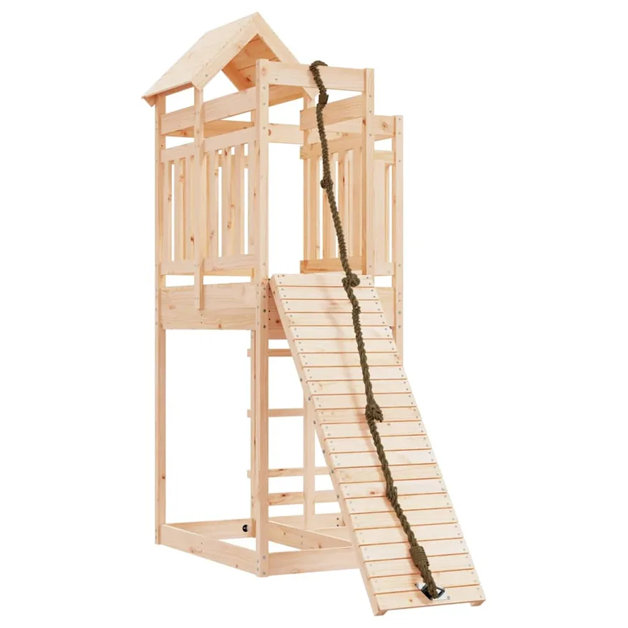 Maisonnette de jeu avec mur d'escalade bois massif de pin - 2
