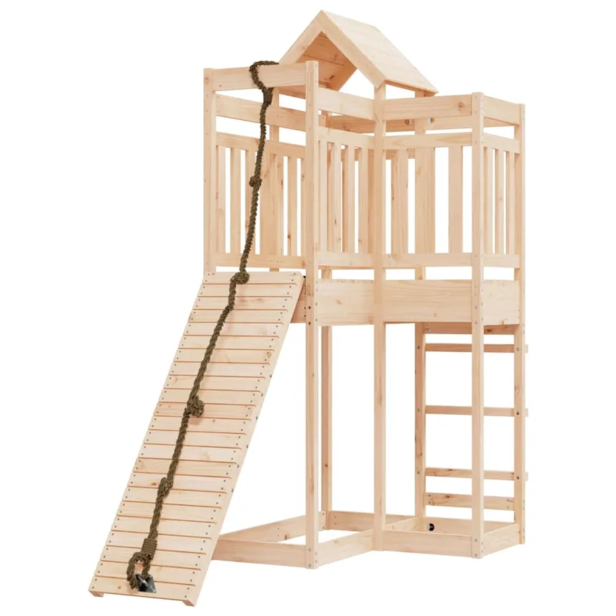 Maisonnette de jeu avec mur d'escalade bois massif de pin - 3