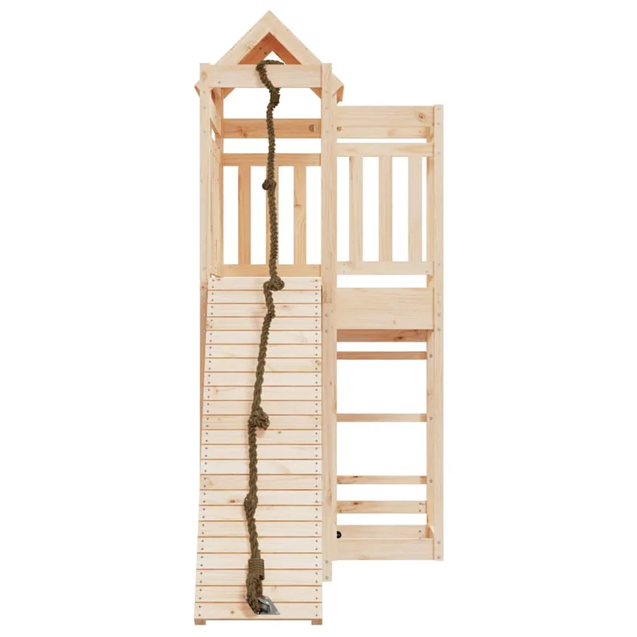 Maisonnette de jeu avec mur d'escalade bois massif de pin - 4