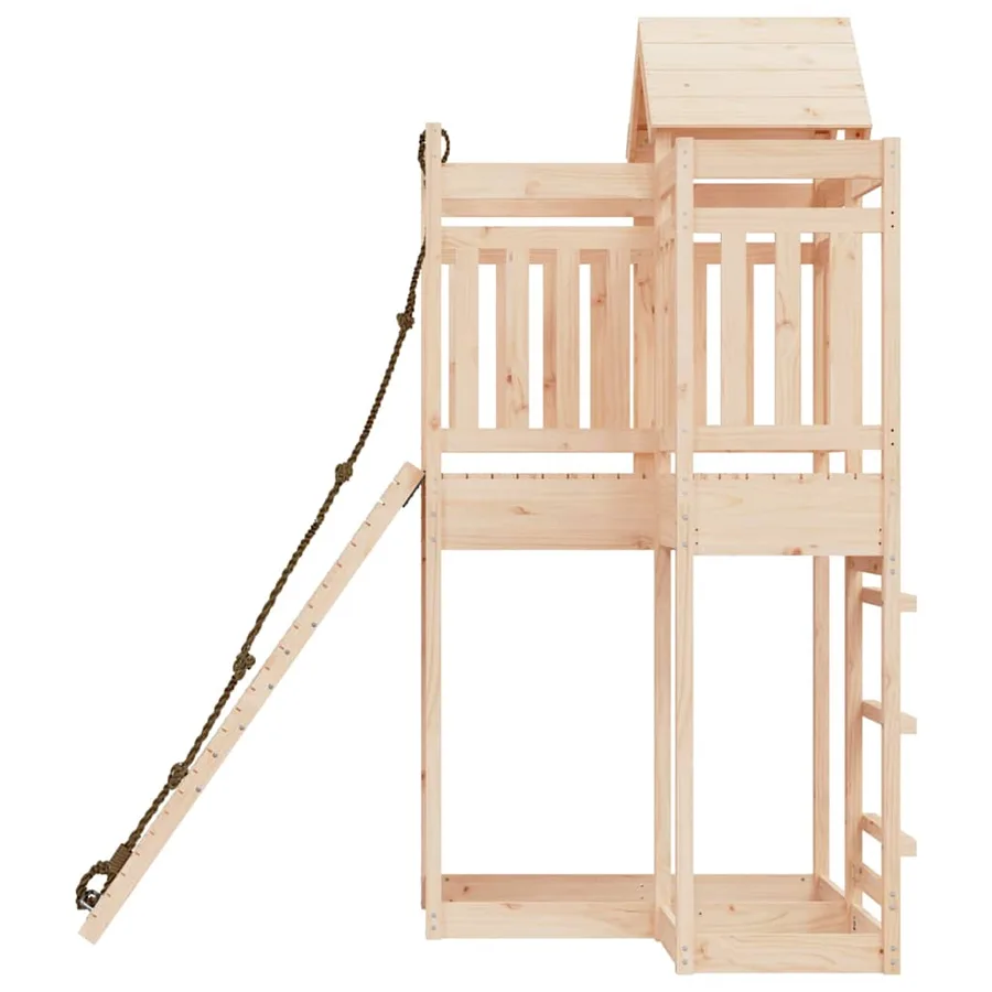 Maisonnette de jeu avec mur d'escalade bois massif de pin - 6