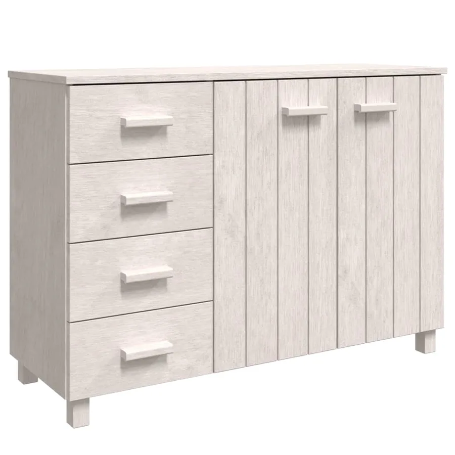 Buffet MOLDE Blanc 113x40x80 cm Bois massif de pin - 2