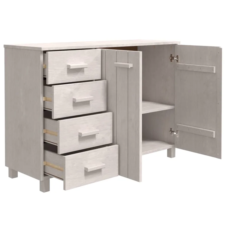 Buffet MOLDE Blanc 113x40x80 cm Bois massif de pin - 3