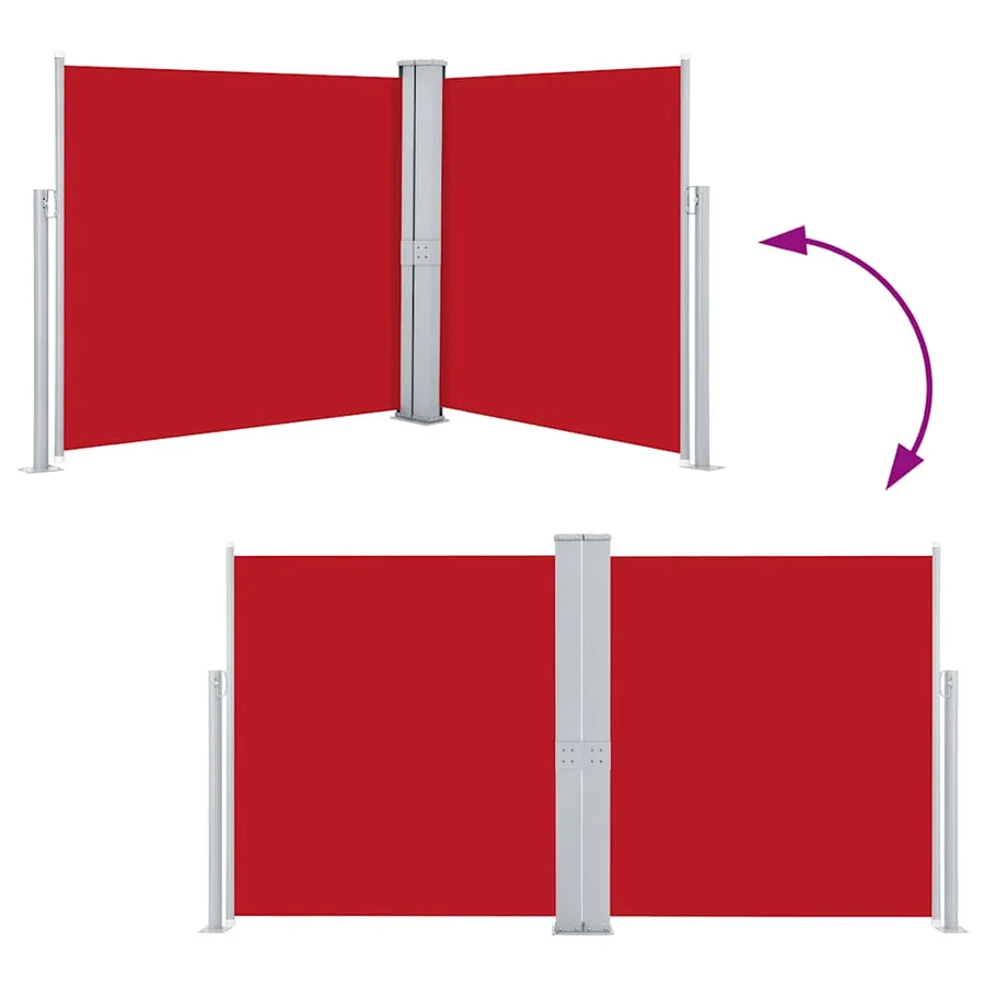 Auvent latéral rétractable 170 x 600 cm Rouge - 5