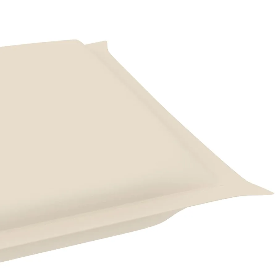 Chaise longue à bascule avec coussin Bois de teck solide - 8