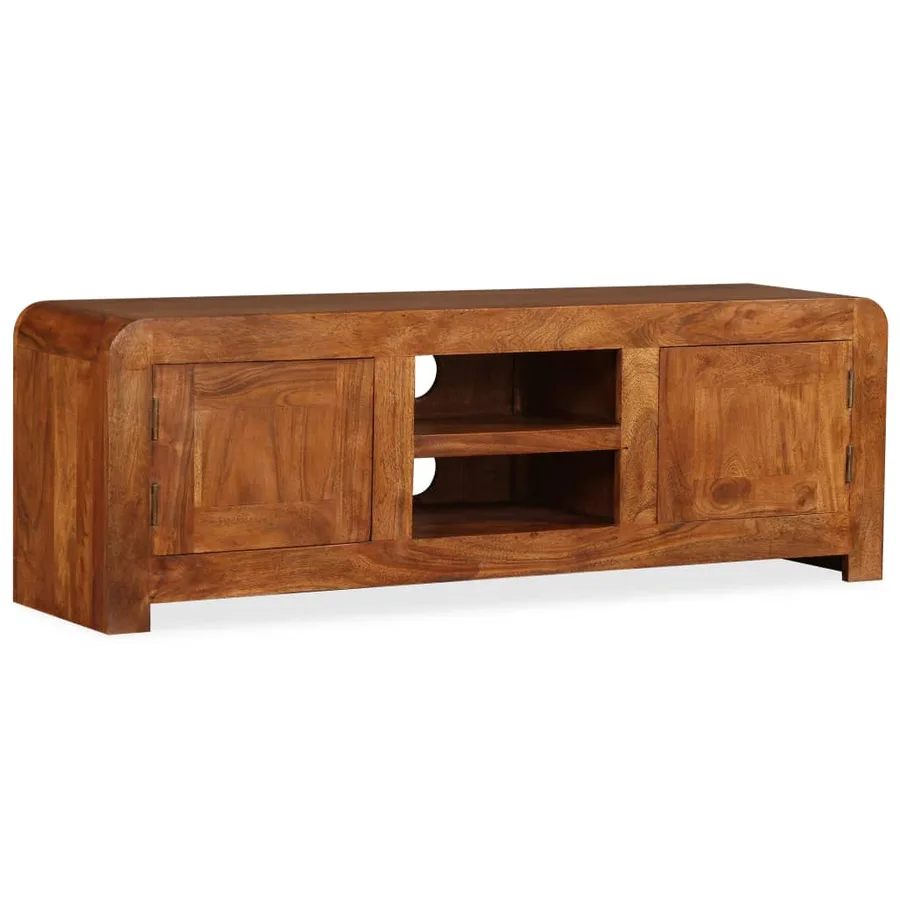 Meuble TV Bois massif avec finition miel 120 x 30 x 40 cm - 2