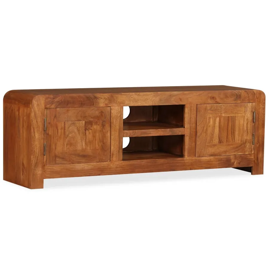 Meuble TV Bois massif avec finition miel 120 x 30 x 40 cm - 5