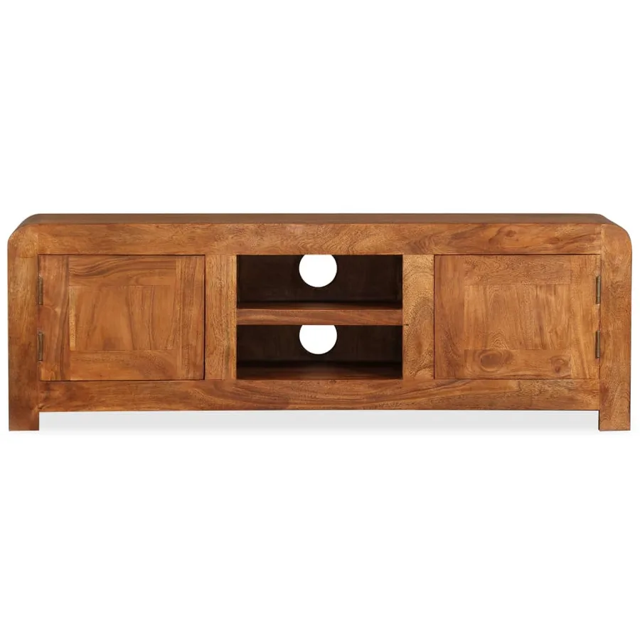 Meuble TV Bois massif avec finition miel 120 x 30 x 40 cm - 6
