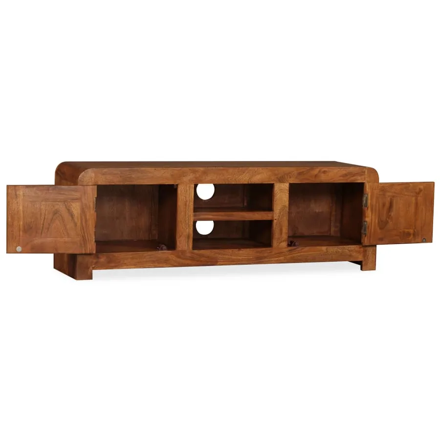 Meuble TV Bois massif avec finition miel 120 x 30 x 40 cm - 7