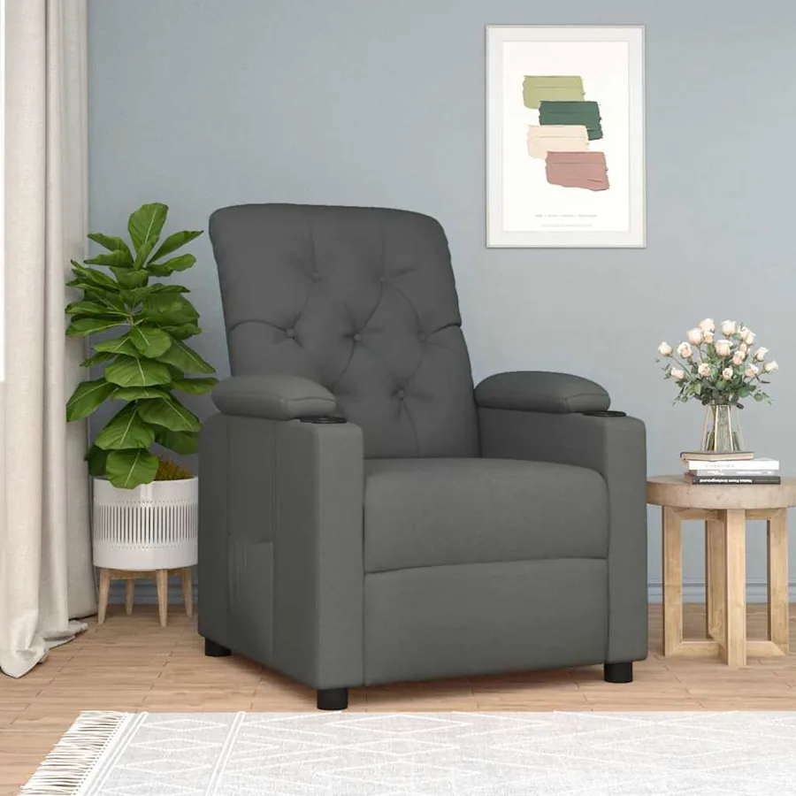 Fauteuil inclinable Gris foncé Tissu
