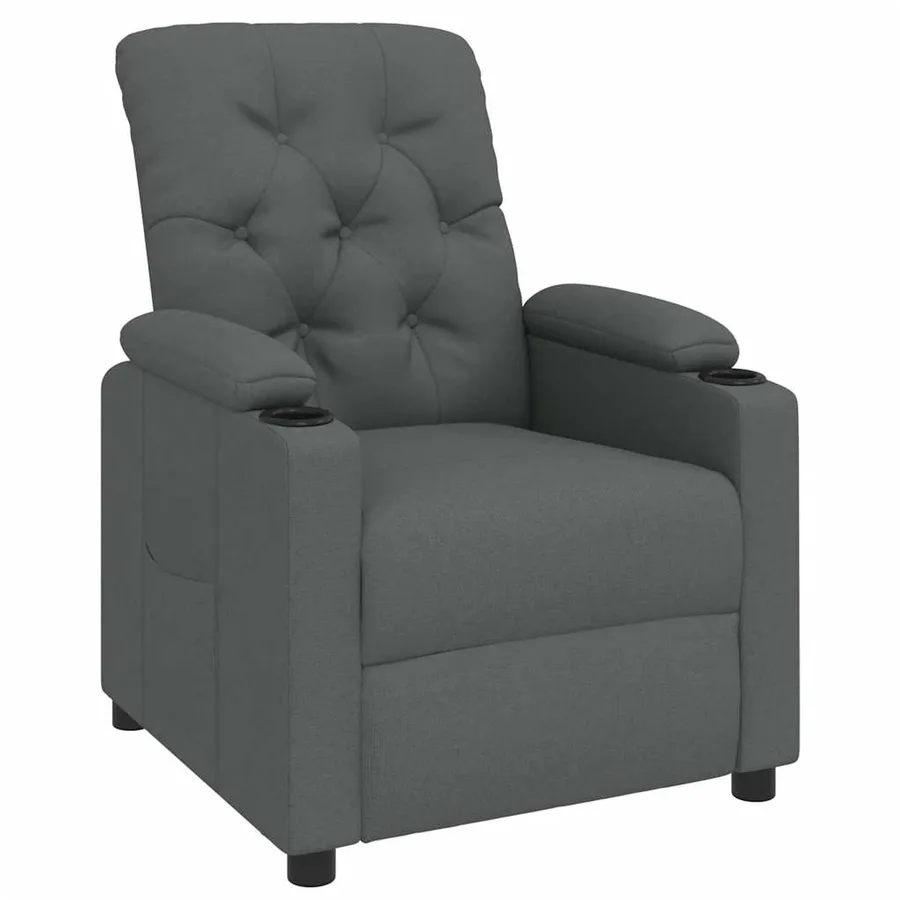 Fauteuil inclinable Gris foncé Tissu - 2