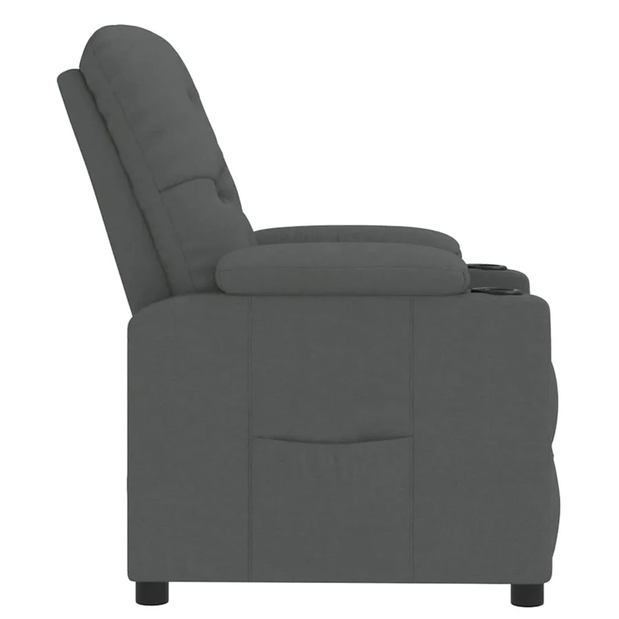 Fauteuil inclinable Gris foncé Tissu - 4