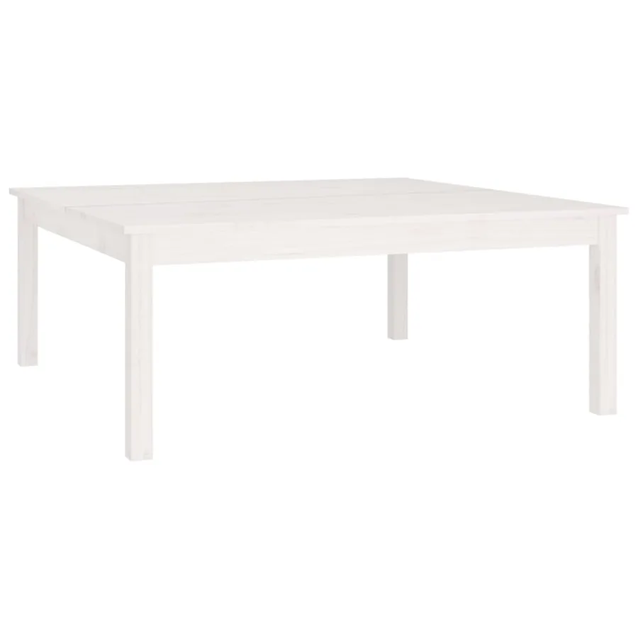 Table basse Blanc 100x100x40 cm Bois massif de pin - 2