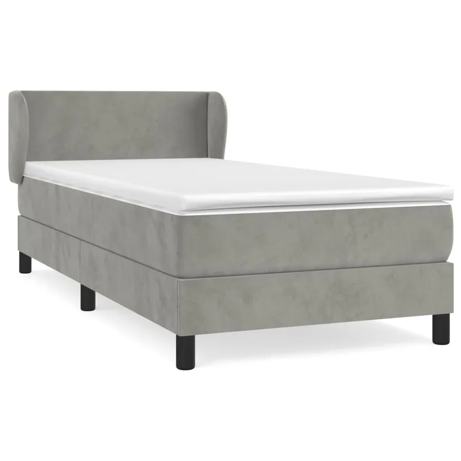 Sommier à lattes de lit et matelas Gris clair 100x200cm Velours - 2