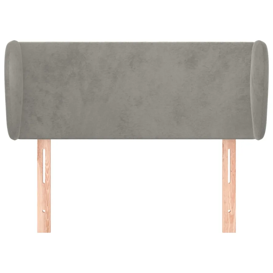 Tête de lit avec oreilles Gris clair 103x23x78/88 cm Velours - 3