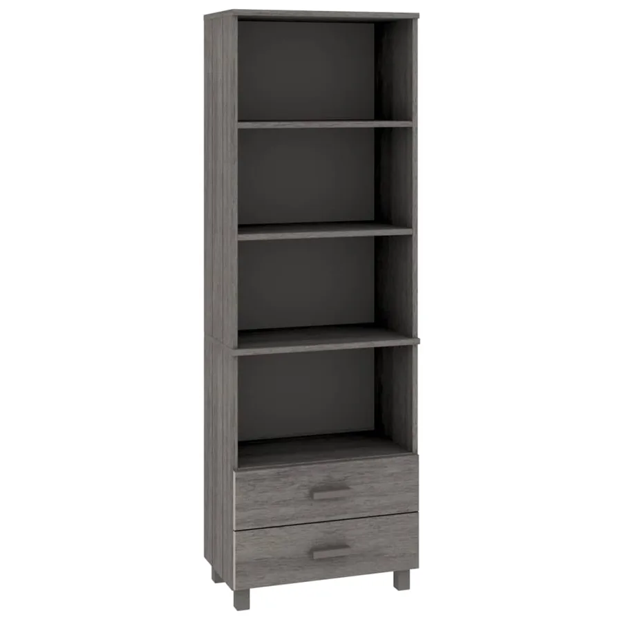 Buffet HAMAR Gris clair 60x35x180 cm Bois de pin massif - 2