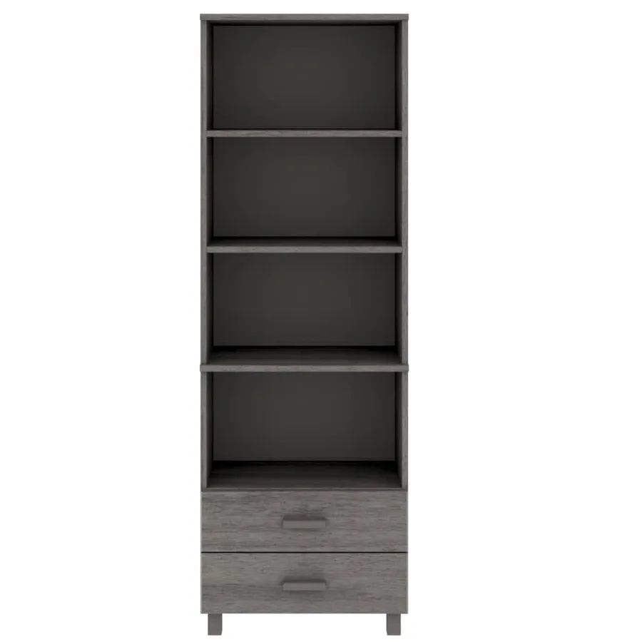 Buffet HAMAR Gris clair 60x35x180 cm Bois de pin massif - 5