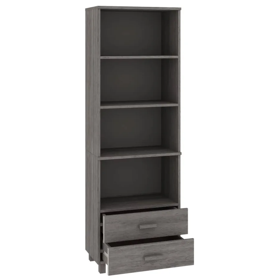 Buffet HAMAR Gris clair 60x35x180 cm Bois de pin massif - 6
