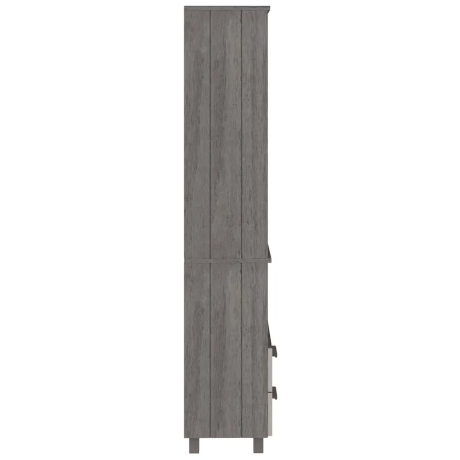 Buffet HAMAR Gris clair 60x35x180 cm Bois de pin massif - 7
