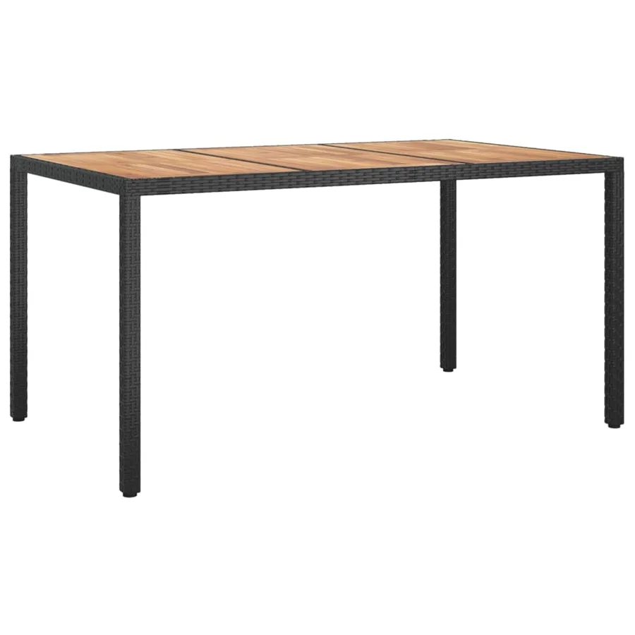 Ensemble à manger de jardin coussins 5pcs Noir Résine tressée - 6