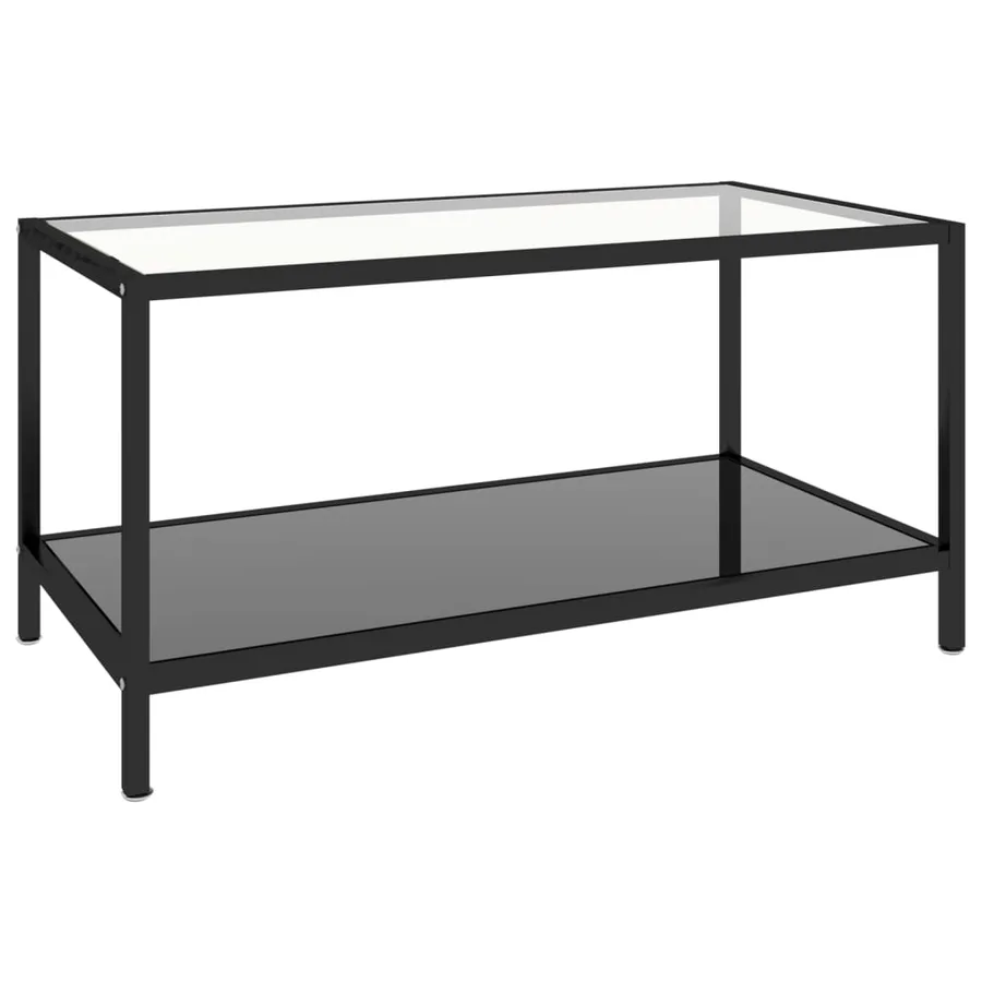 Tables à thé 2 pcs Verre trempé Noir - 7