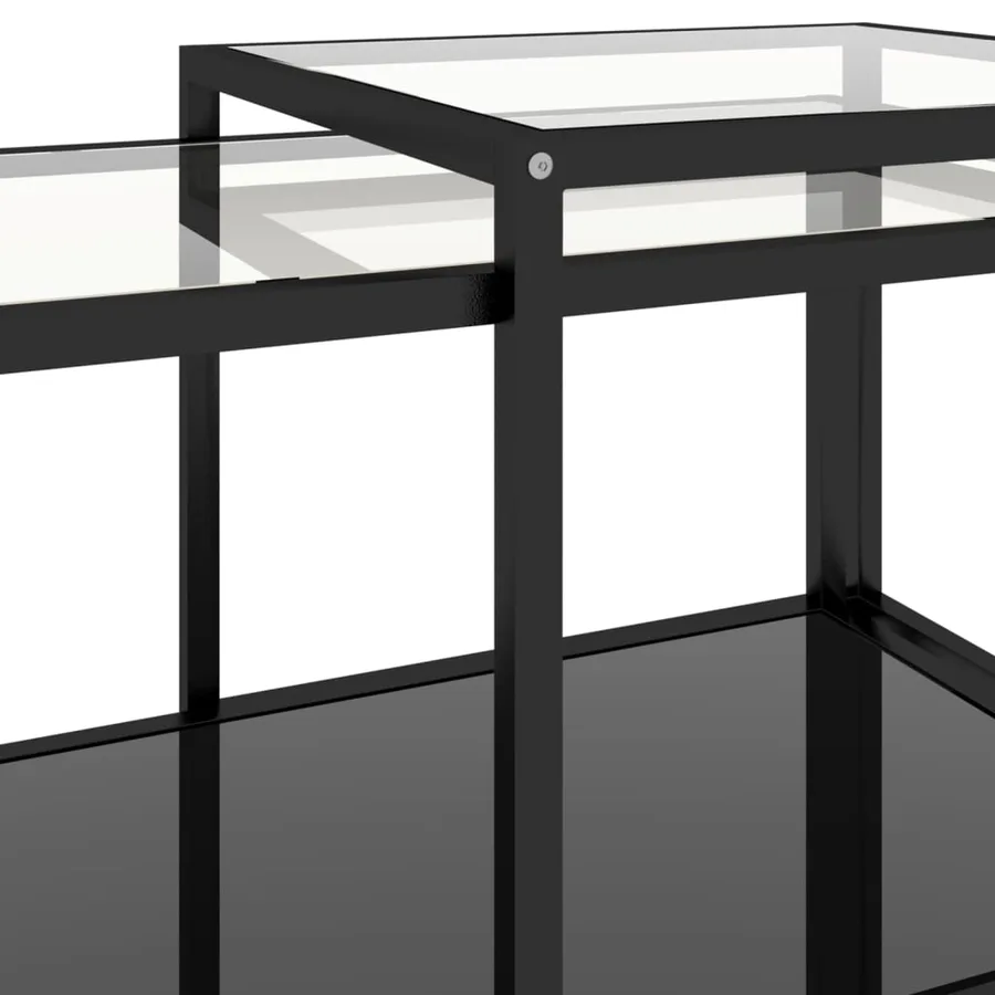 Tables à thé 2 pcs Verre trempé Noir - 8