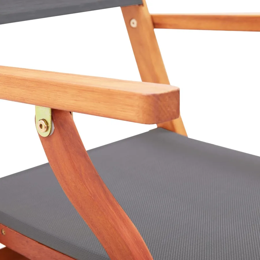 Chaises pliables de jardin lot de 4 Gris Eucalyptus textilène - 7