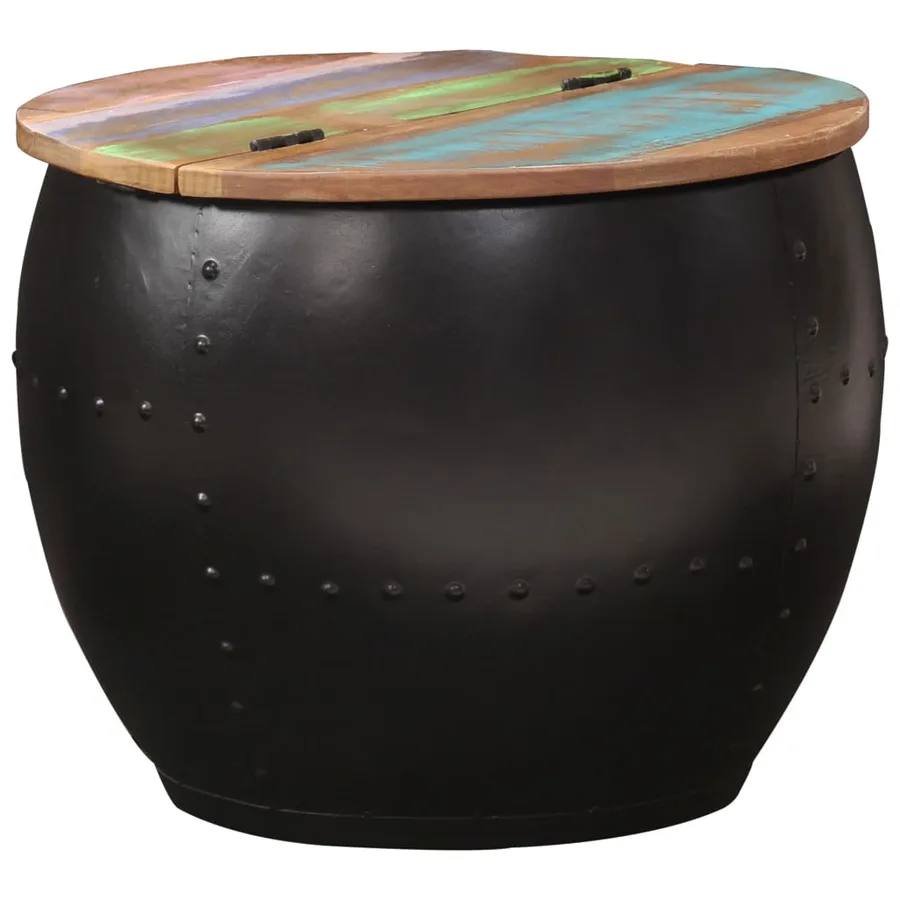 Table basse 53x43 cm Bois de récupération massif - 11