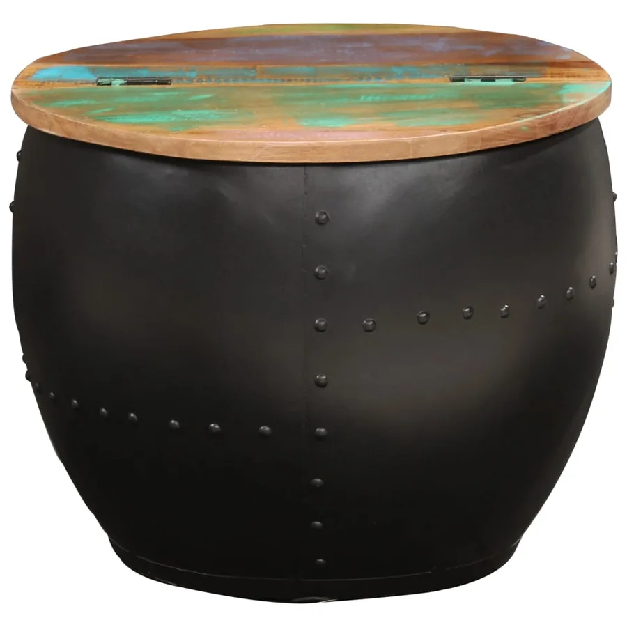 Table basse 53x43 cm Bois de récupération massif - 2