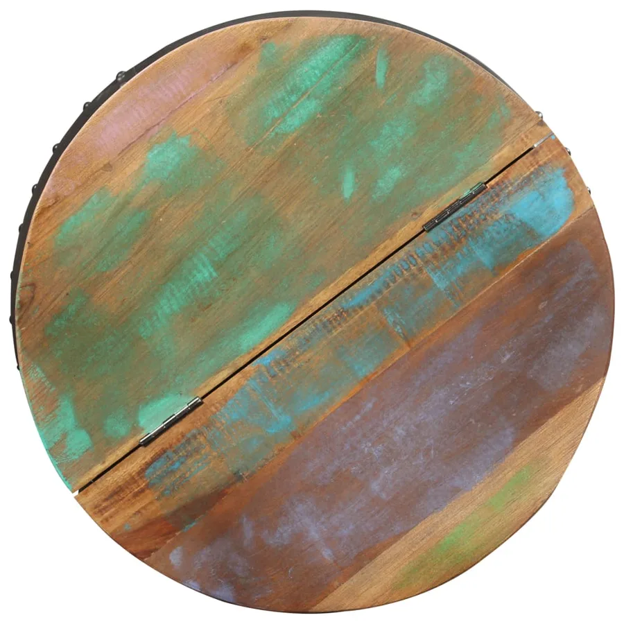 Table basse 53x43 cm Bois de récupération massif - 4