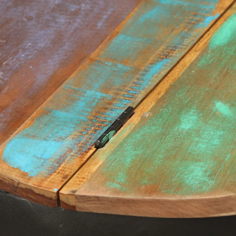 Table basse 53x43 cm Bois de récupération massif - 6