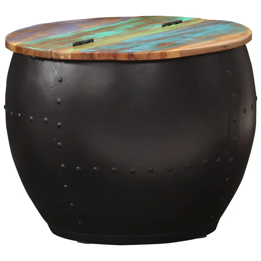 Table basse 53x43 cm Bois de récupération massif - 8