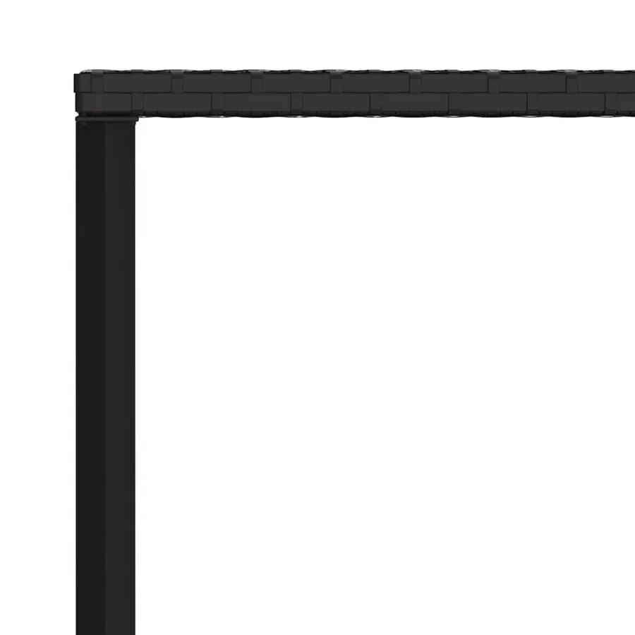 Ensemble à manger de jardin coussins 6pcs noir résine tressée - 10