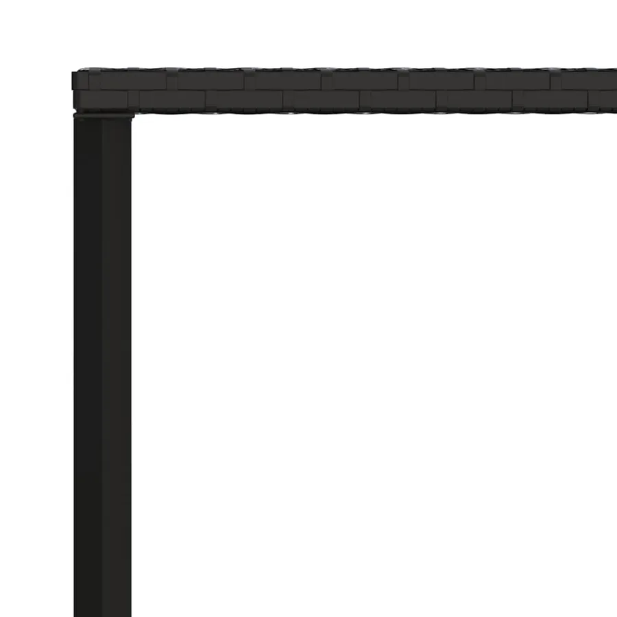 Ensemble à manger de jardin coussins 2pcs noir résine tressée - 7