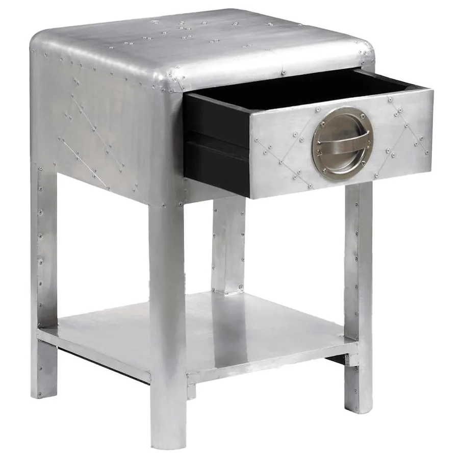 Table de coin avec 1 tiroir vintage Style d'aviation - 5