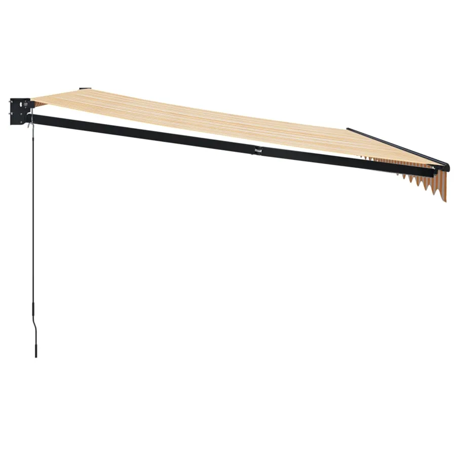 Auvent rétractable jaune et blanc 4,5x3 m tissu et aluminium - 4