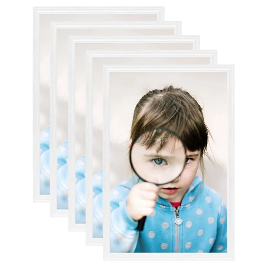 Collage de cadres photo 5 pcs de table Blanc 21x29,7 cm MDF