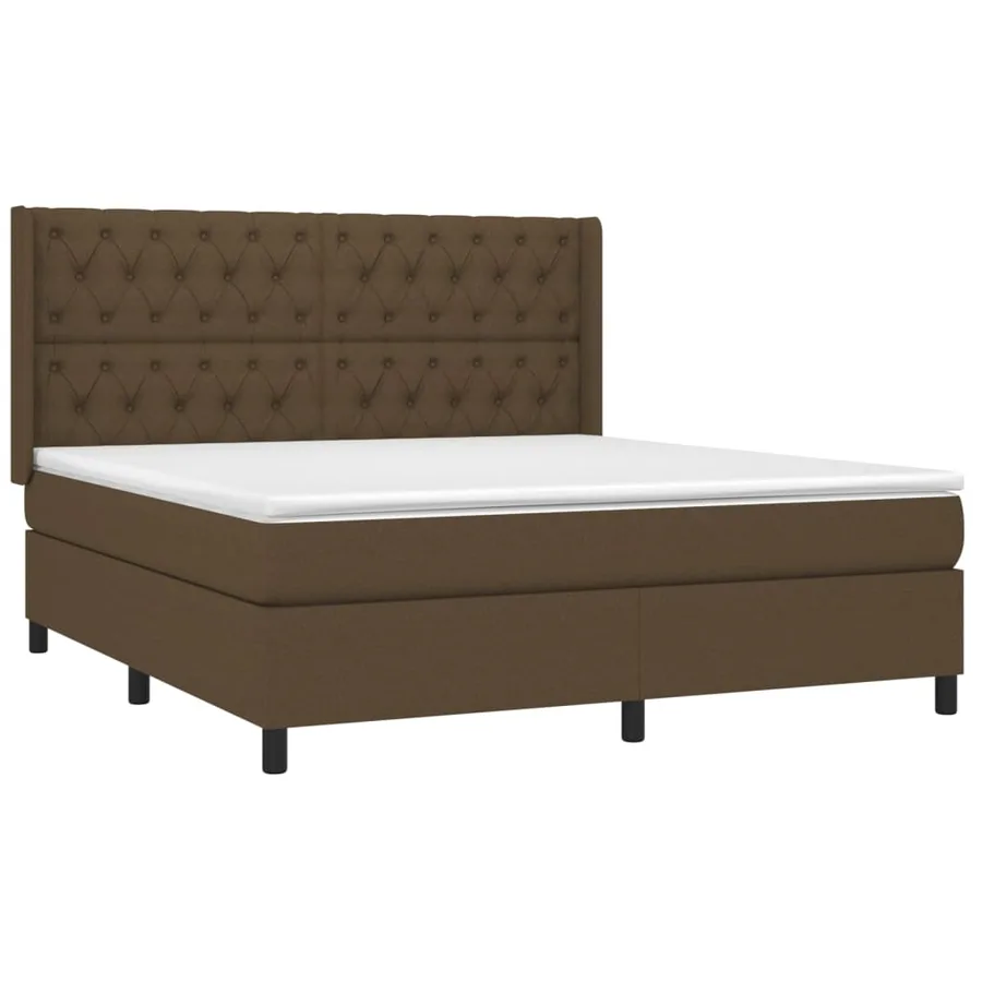 Sommier à lattes de lit avec matelas Marron foncé 160x200 cm - 3