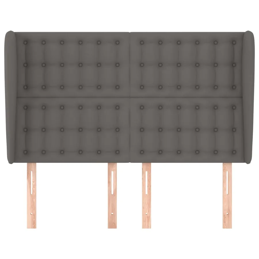 Tête de lit avec oreilles Gris 147x23x118/128 cm Similicuir - 3