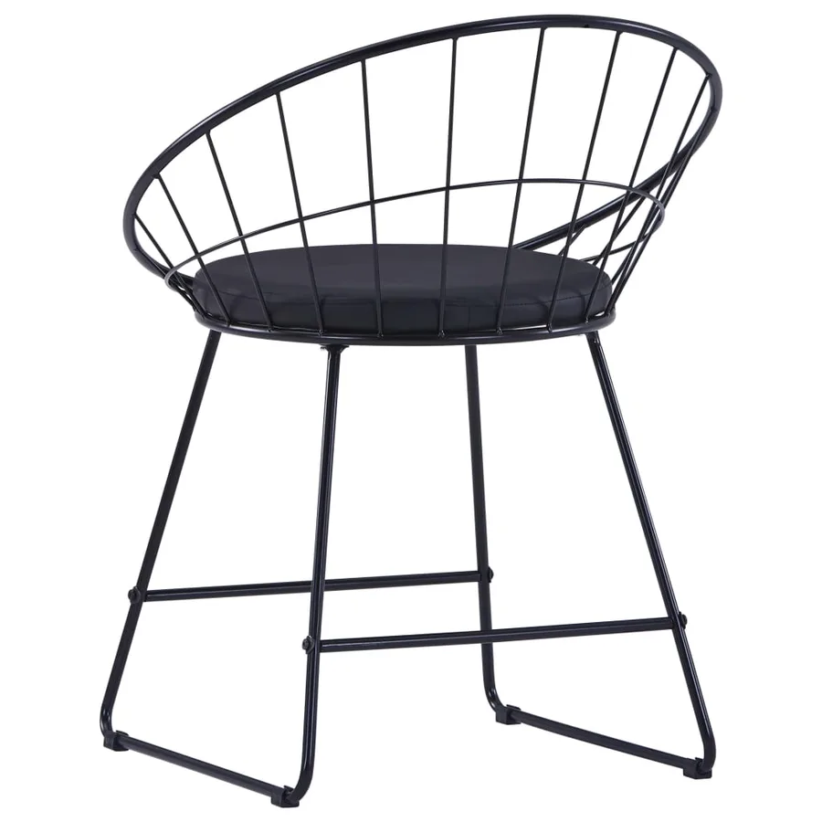 Chaises à manger similicuir lot de 4 noir acier - 5
