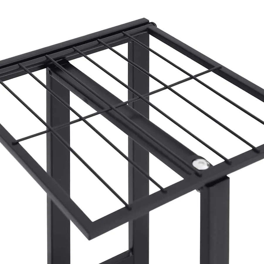 Jardinière à 4 niveaux avec roues 44x23x80 cm Noir Fer - 8