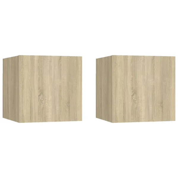 Tables de chevet 2pcs Chêne sonoma 30,5x30x30cm Bois ingénierie