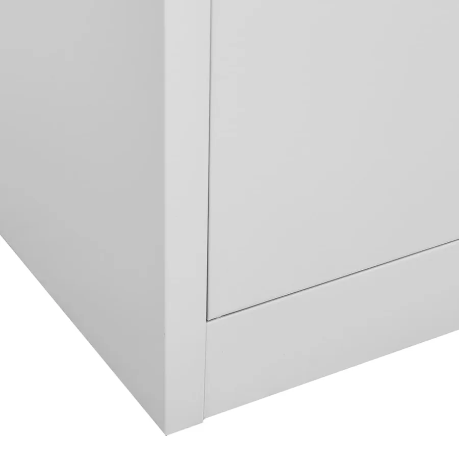 Armoire de bureau Gris clair 90x40x180 cm Acier - 10