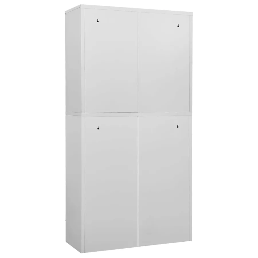 Armoire de bureau Gris clair 90x40x180 cm Acier - 5