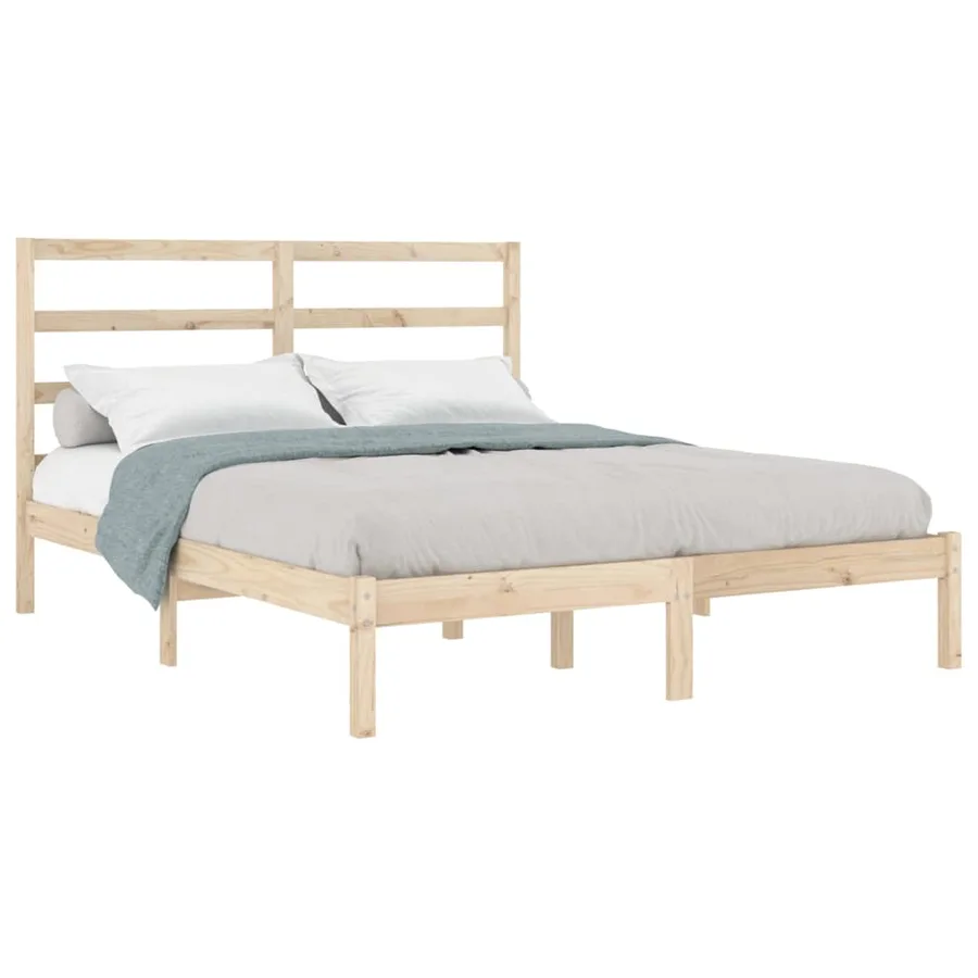 Cadre de lit sans matelas 135x190 cm bois massif - 3