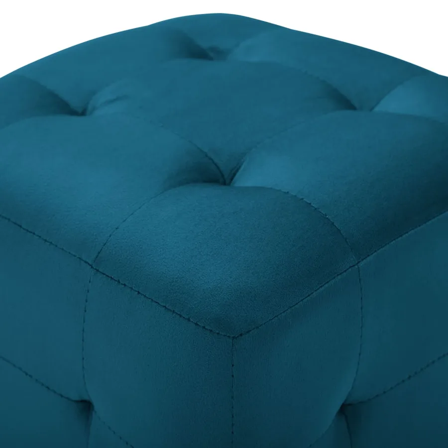 2 pcs Tables de chevet Bleu 30x30x30 cm Tissu velours - 4